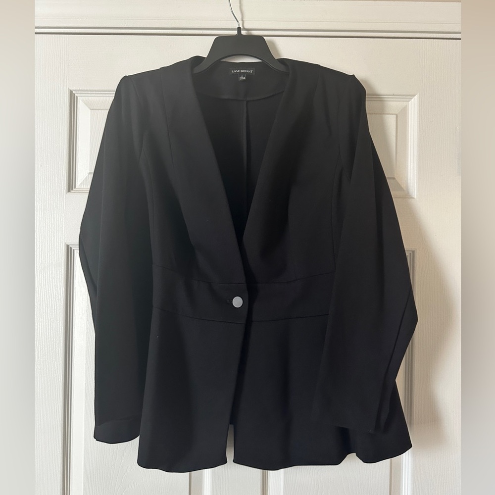 Lane Bryant Black Single-Button Peplum Blazer